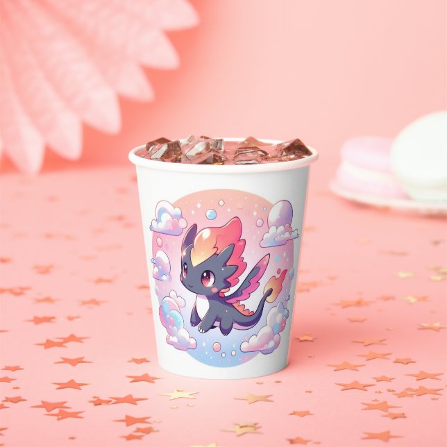 Vasos De Papel Adorable Fairytale Dragon Baby Shower (in situ)