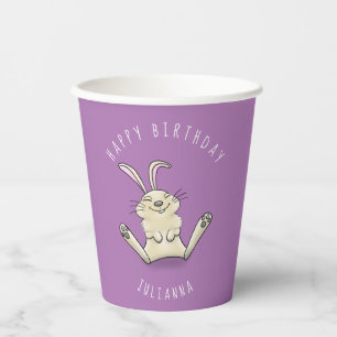 Vasos De Papel Adorable feliz sonriente bebé conejo personalizado