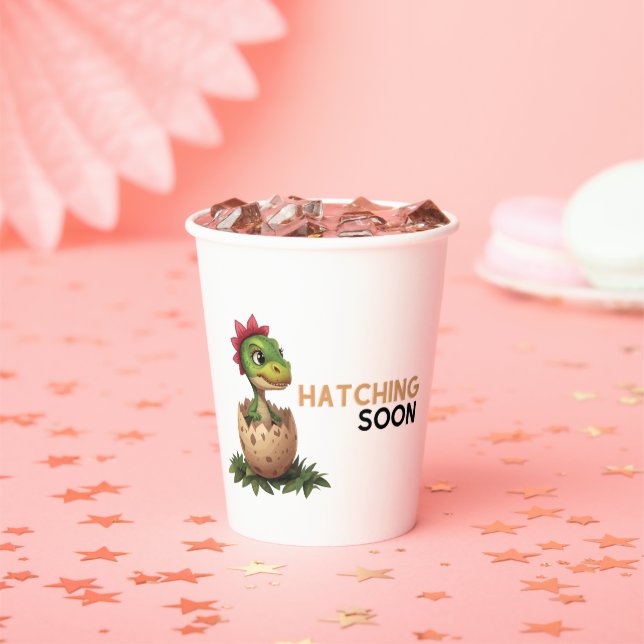 Vasos De Papel Adorable Kawaii Baby Dinosaur Hatching (in situ)