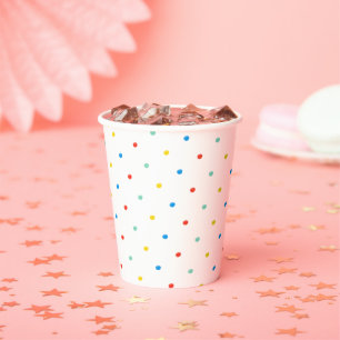 Vasos De Papel Adorable lindo arcoiris colorido Polka Dot cumplea