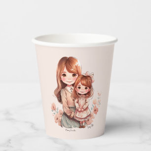 Vasos De Papel Adorable mamá y yegua