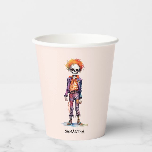 Vasos De Papel Adorable Pastel Zombie - Cute Halloween (Anverso)