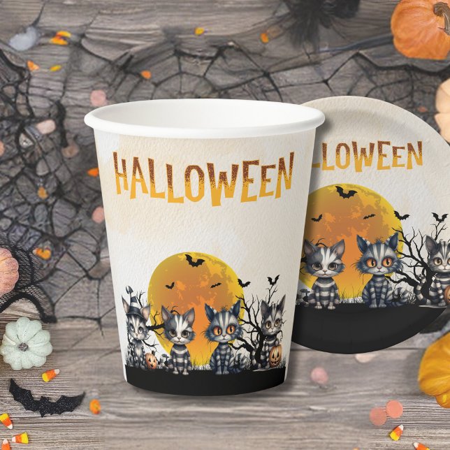 Vasos De Papel Adorable Spookeen Halloween Fantasma Gates Negros (Subido por el creador)