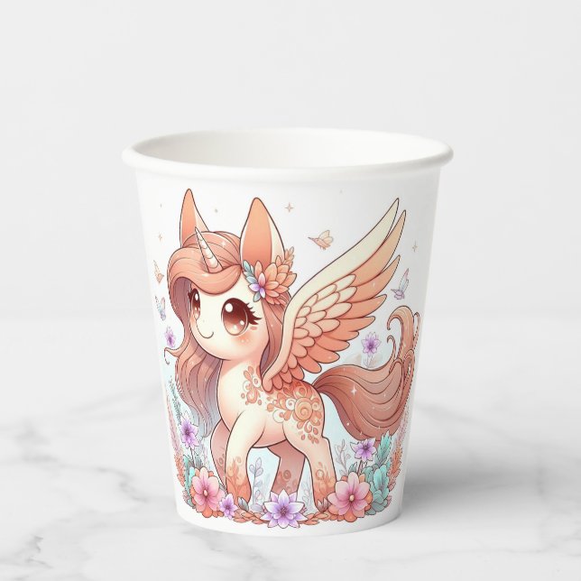 Vasos De Papel Adorable Unicorn Baby Shower (Anverso)