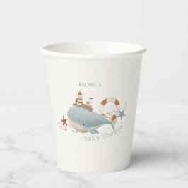 Vasos De Papel Adorable Whale Baby Shower