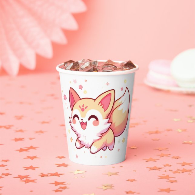 Vasos De Papel Adorable Whimsical Fox Baby Shower (in situ)