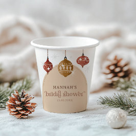 Vasos De Papel Adorno de Bola de Navidad Retro Boho Ajuar de Novi