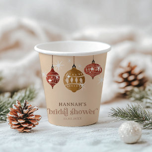 Vasos De Papel Adorno de Bola de Navidad Retro Boho Regalo de Duc