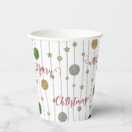Vasos De Papel Adornos Navideños Brillantes