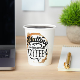 VASOS DE PAPEL ADULTO REQUIERE AMOR AL CAFÉ
