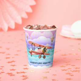 Vasos De Papel Adventure Awaits Aviation Baby Shower