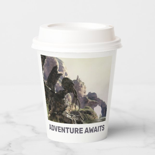 Vasos De Papel Adventure Awaits. Fantasy landscape (Anverso)