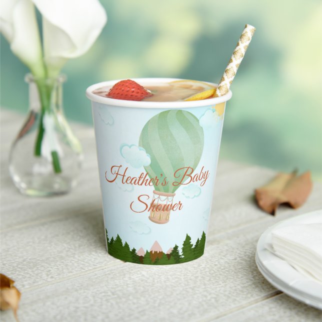 Vasos De Papel Adventure Awath Hot Air Balloon Baby Shower (in situ)