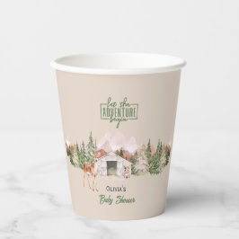 Vasos De Papel Adventure Awath Sage Green Mountain Baby Shower