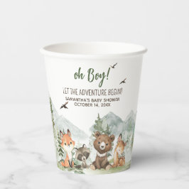 Vasos De Papel Adventure Begin Woodland Animals Baby Shower