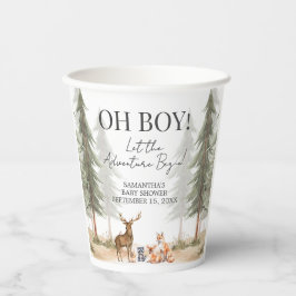 Vasos De Papel Adventure Begin Woodland Animals Baby Shower