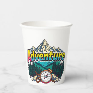 Vasos De Papel Adventure Mountain – Outdoor Hiking Nature Design