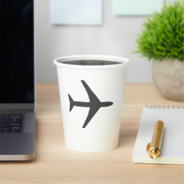 Vasos De Papel Aeródromo de avión de aviación minimalista