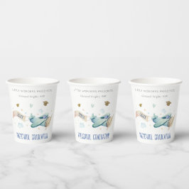 Vasos De Papel Aeronave Cute Kids Sky Stars Graduación preescolar