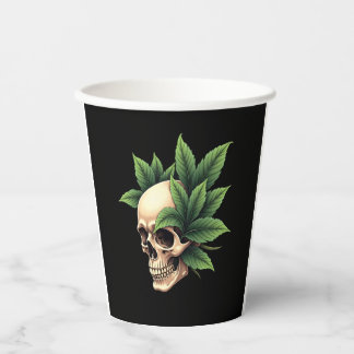Vasos De Papel Aesthetic Goth Grunge Skull Tropical Monstera Leaf