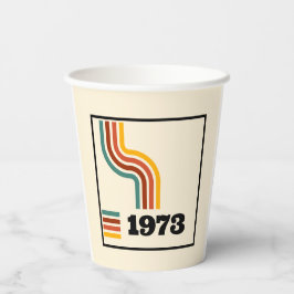 Vasos De Papel Afiche retro vintage de 1973 Cumpleaños o Reunión