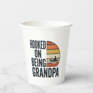 Vasos De Papel Aficionado a ser abuelo Pesca Diseño vectorial ret