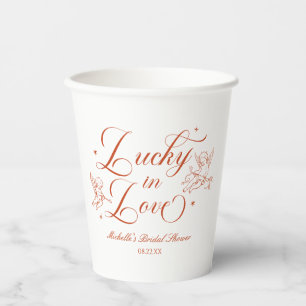 Vasos De Papel Afortunada en el amor vintage Cupido Despedida de 