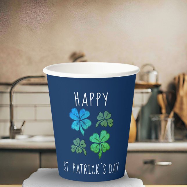 Vasos De Papel Afortunado Shamrock Clover Feliz Día de San Patric (Subido por el creador)