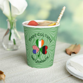 Vasos De Papel African Irish American Shamrock Personalized Text