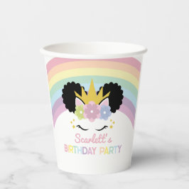 Vasos De Papel Afropuff Unicornio arrasó con fiesta de cumpleaños