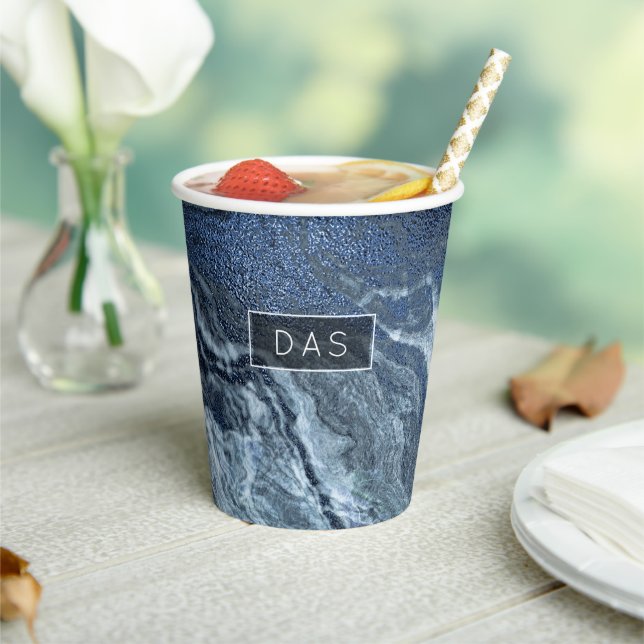 Vasos De Papel Agante azul cristalizado | Duste Slate Marbble Sto (in situ)