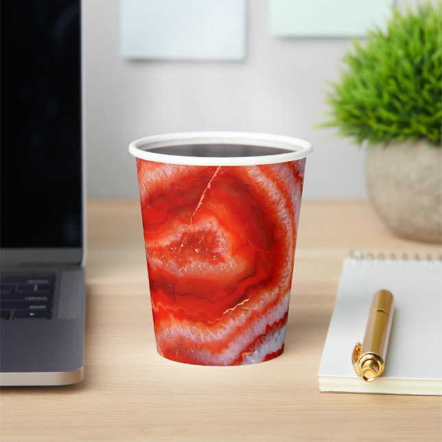 Vasos De Papel Ágata de naranja sangrienta. (in situ)