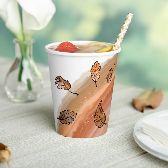 Vasos De Papel Agate Fall Leaves (in situ)