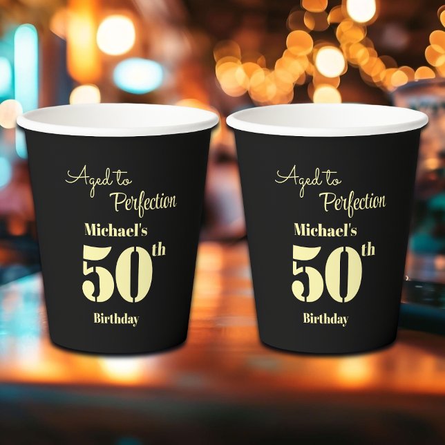 Vasos De Papel Aged to Perfection Men's 50th Birthday (Subido por el creador)