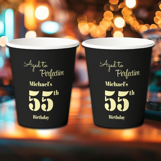 Vasos De Papel Aged to Perfection Men's 55th Birthday (Subido por el creador)