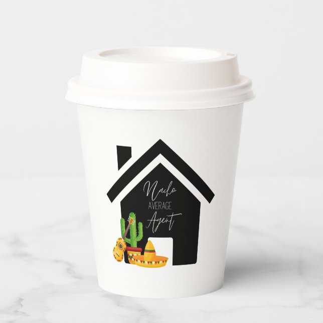 Vasos De Papel Agente Nacho Promedio Inmobiliario (Anverso)