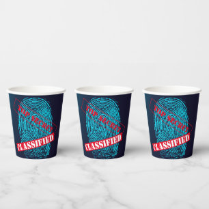 Vasos De Papel Agente secreto Detective espía Fiesta misterioso