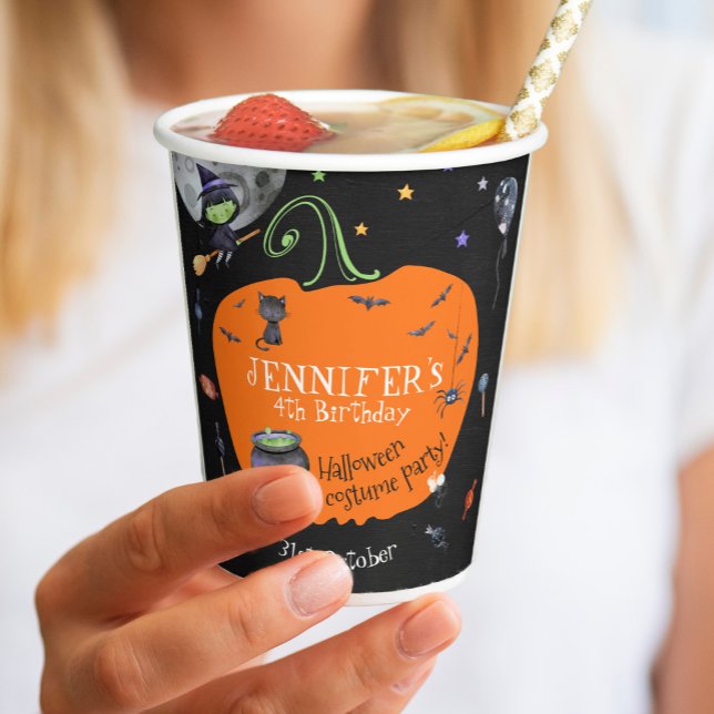 Vasos De Papel Agradable acuarela Halloween Fiesta de disfraces p (Subido por el creador)