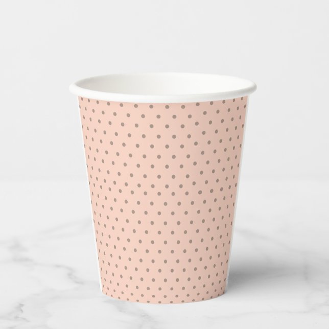 Vasos De Papel Agradable Pastel Rosa Con Puntos Fiesta De Cumplea (Anverso)