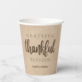 Vasos De Papel Agradecido agradecimiento a Blessed Brown