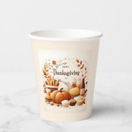 Vasos De Papel Agradecido Día de Acción de Gracias