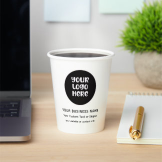 Vasos De Papel Agrega el logotipo de tu empresa o negocio
