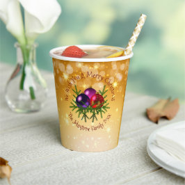 Vasos De Papel Agregar Navidades coincidentes de nombres en oro