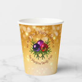 Vasos De Papel Agregar Navidades coincidentes de nombres en oro