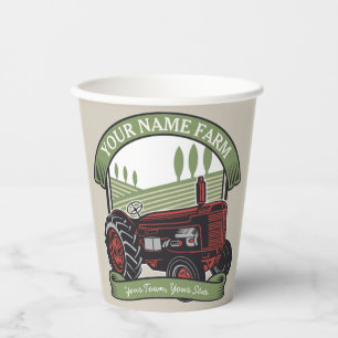 Vasos De Papel Agricultor de campo de cultivo de cosecha de vinta