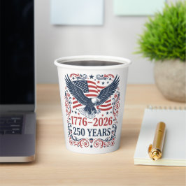 Vasos De Papel Águila calva 250 años de Libertad