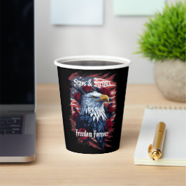 Vasos De Papel Águila de la bandera americana libertad para siemp