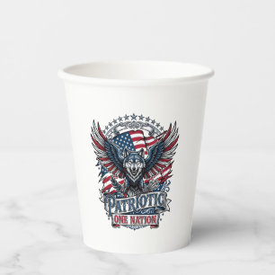 Vasos De Papel Águila Patriótica Lobo Híbrido Animal Híbrido Patr