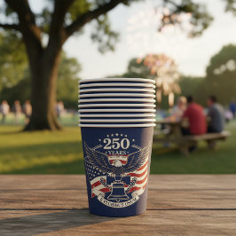 Vasos De Papel Águila Patriótica y Libertad del 250 Aniversario d
