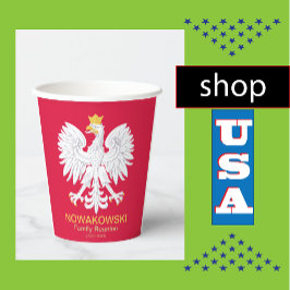 Vasos De Papel Águila polaca 🦅 reunión Escudo Polski Polonia